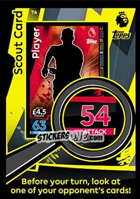 Sticker Scout Card - English Premier League 2018-2019. Match Attax n. T4 - Topps