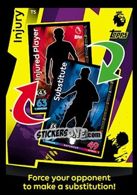 Sticker Injury Card - English Premier League 2018-2019. Match Attax n. T5 - Topps
