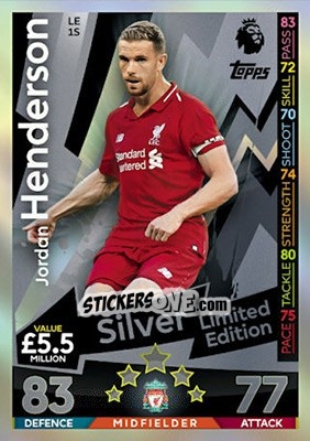 Sticker Jordan Henderson - English Premier League 2018-2019. Match Attax n. LE1s - Topps