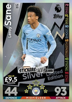 Sticker Leroy Sane - English Premier League 2018-2019. Match Attax n. LE3s - Topps