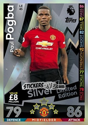 Sticker Paul Pogba - English Premier League 2018-2019. Match Attax - Topps