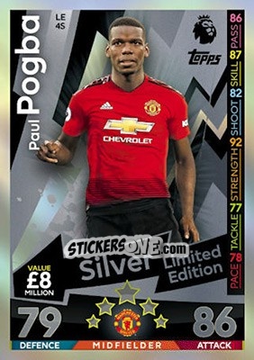Sticker Paul Pogba - English Premier League 2018-2019. Match Attax n. LE4s - Topps