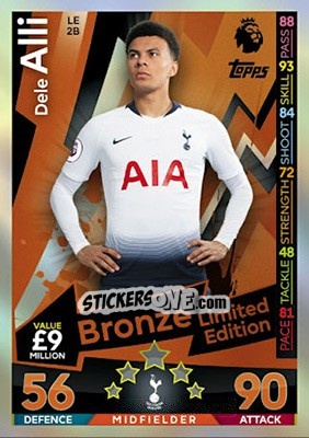 Sticker Dele Alli - English Premier League 2018-2019. Match Attax n. LE2b - Topps