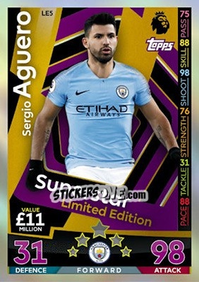 Figurina Sergio Aguero - English Premier League 2018-2019. Match Attax - Topps