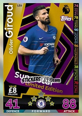 Sticker Olivier Giroud - English Premier League 2018-2019. Match Attax n. LE6 - Topps