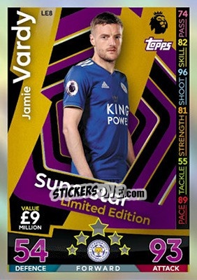Sticker Jamie Vardy - English Premier League 2018-2019. Match Attax - Topps