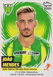 Sticker João Mendes - Futebol 2018-2019 n. 302 - Panini