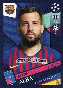 Sticker Jordi Alba - UEFA Champions League 2018-2019 n. 11 - Topps