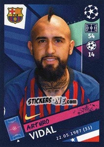 Sticker Arturo Vidal - UEFA Champions League 2018-2019 n. 14 - Topps