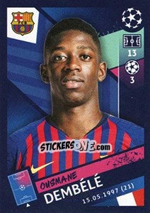 Sticker Ousmane Dembélé - UEFA Champions League 2018-2019 n. 20 - Topps