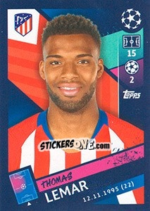 Sticker Thomas Lemar - UEFA Champions League 2018-2019 n. 37 - Topps