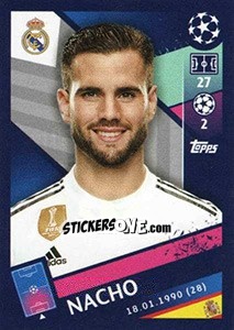 Sticker Nacho Fernández - UEFA Champions League 2018-2019 n. 48 - Topps