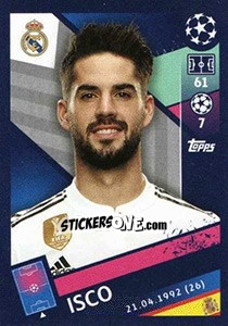 Sticker Isco - UEFA Champions League 2018-2019 n. 52 - Topps
