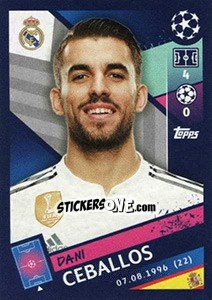 Sticker Dani Ceballos - UEFA Champions League 2018-2019 - Topps