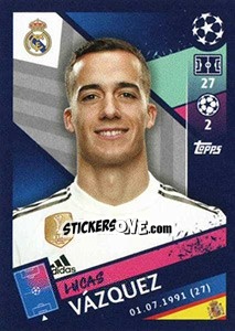 Sticker Lucas Vázquez - UEFA Champions League 2018-2019 n. 59 - Topps