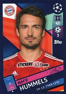 Sticker Mats Hummels - UEFA Champions League 2018-2019 n. 85 - Topps