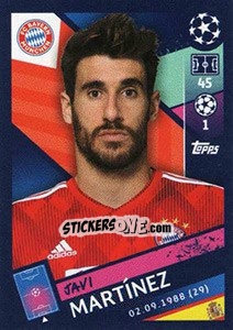 Sticker Javi Martínez - UEFA Champions League 2018-2019 - Topps