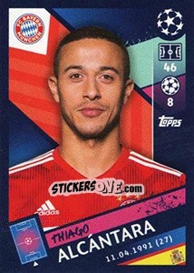 Sticker Thiago Alcántara - UEFA Champions League 2018-2019 n. 89 - Topps