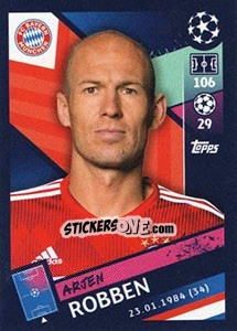 Sticker Arjen Robben - UEFA Champions League 2018-2019 n. 94 - Topps