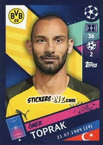 Sticker Ömer Toprak - UEFA Champions League 2018-2019 n. 142 - Topps
