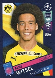 Cromo Axel Witsel - UEFA Champions League 2018-2019 - Topps