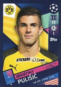 Sticker Christian Pulišic - UEFA Champions League 2018-2019 - Topps