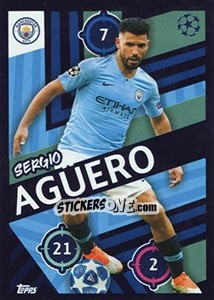 Sticker Sergio Agüero - UEFA Champions League 2018-2019 n. 158 - Topps