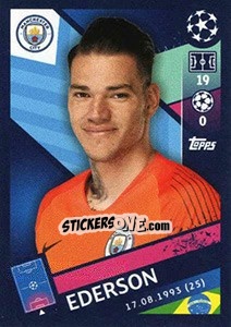 Sticker Ederson - UEFA Champions League 2018-2019 n. 159 - Topps