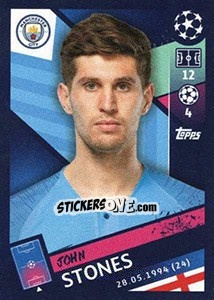 Sticker John Stones - UEFA Champions League 2018-2019 n. 161 - Topps