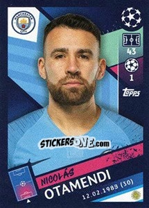 Sticker Nicolás Otamendi - UEFA Champions League 2018-2019 - Topps