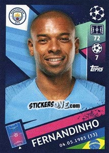 Sticker Fernandinho - UEFA Champions League 2018-2019 n. 165 - Topps