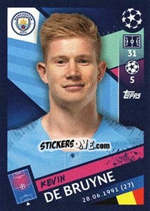 Sticker Kevin De Bruyne - UEFA Champions League 2018-2019 n. 168 - Topps