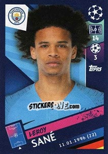 Sticker Leroy Sané - UEFA Champions League 2018-2019 n. 170 - Topps
