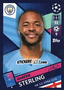 Sticker Raheem Sterling - UEFA Champions League 2018-2019 - Topps