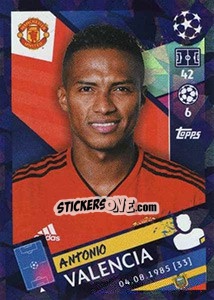 Sticker Antonio Valencia - UEFA Champions League 2018-2019 - Topps