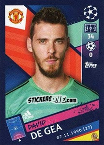 Sticker David de Gea - UEFA Champions League 2018-2019 n. 178 - Topps