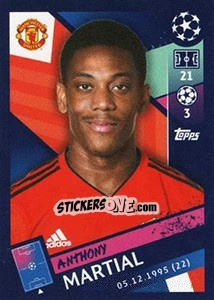 Sticker Anthony Martial - UEFA Champions League 2018-2019 n. 189 - Topps