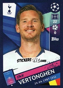 Sticker Jan Vertonghen - UEFA Champions League 2018-2019 n. 198 - Topps
