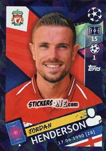 Sticker Jordan Henderson - UEFA Champions League 2018-2019 n. 214 - Topps