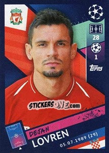 Sticker Dejan Lovren - UEFA Champions League 2018-2019 n. 218 - Topps