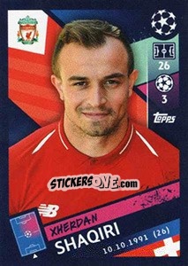 Sticker Xherdan Shaqiri - UEFA Champions League 2018-2019 n. 222 - Topps