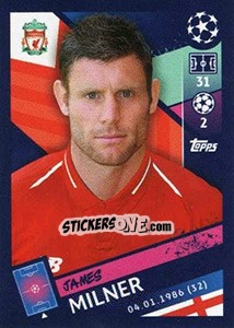 Sticker James Milner - UEFA Champions League 2018-2019 n. 223 - Topps