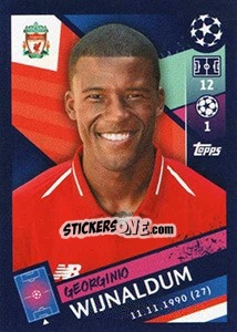 Sticker Georginio Wijnaldum - UEFA Champions League 2018-2019 n. 225 - Topps
