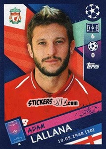 Cromo Adam Lallana - UEFA Champions League 2018-2019 - Topps