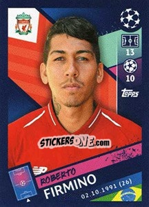 Sticker Roberto Firmino - UEFA Champions League 2018-2019 n. 230 - Topps