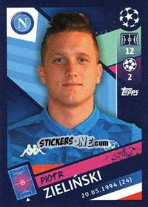 Sticker Piotr Zielinski - UEFA Champions League 2018-2019 n. 263 - Topps