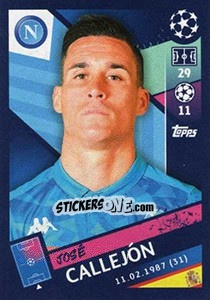 Sticker José Callejón - UEFA Champions League 2018-2019 - Topps