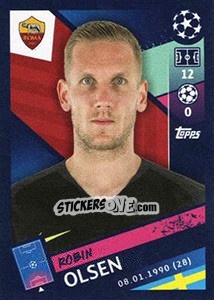Sticker Robin Olsen - UEFA Champions League 2018-2019 n. 273 - Topps