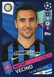 Sticker Matías Vecino - UEFA Champions League 2018-2019 n. 299 - Topps