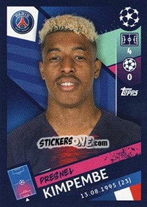 Sticker Presnel Kimpembe - UEFA Champions League 2018-2019 n. 313 - Topps